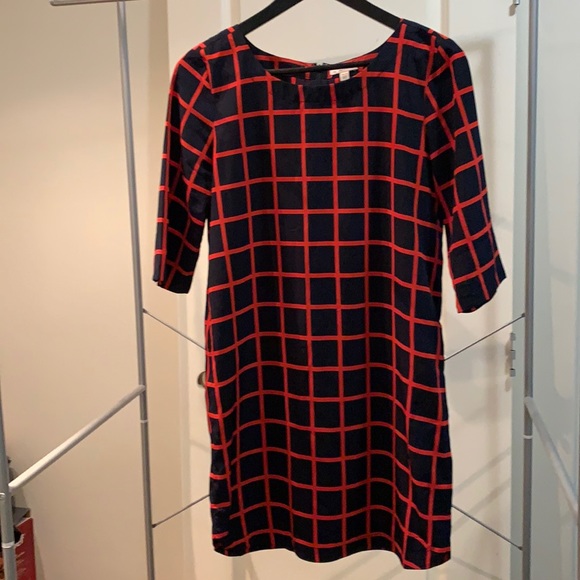 Beautiful navy & red checkered dress from Gap - Picture 1 of 2